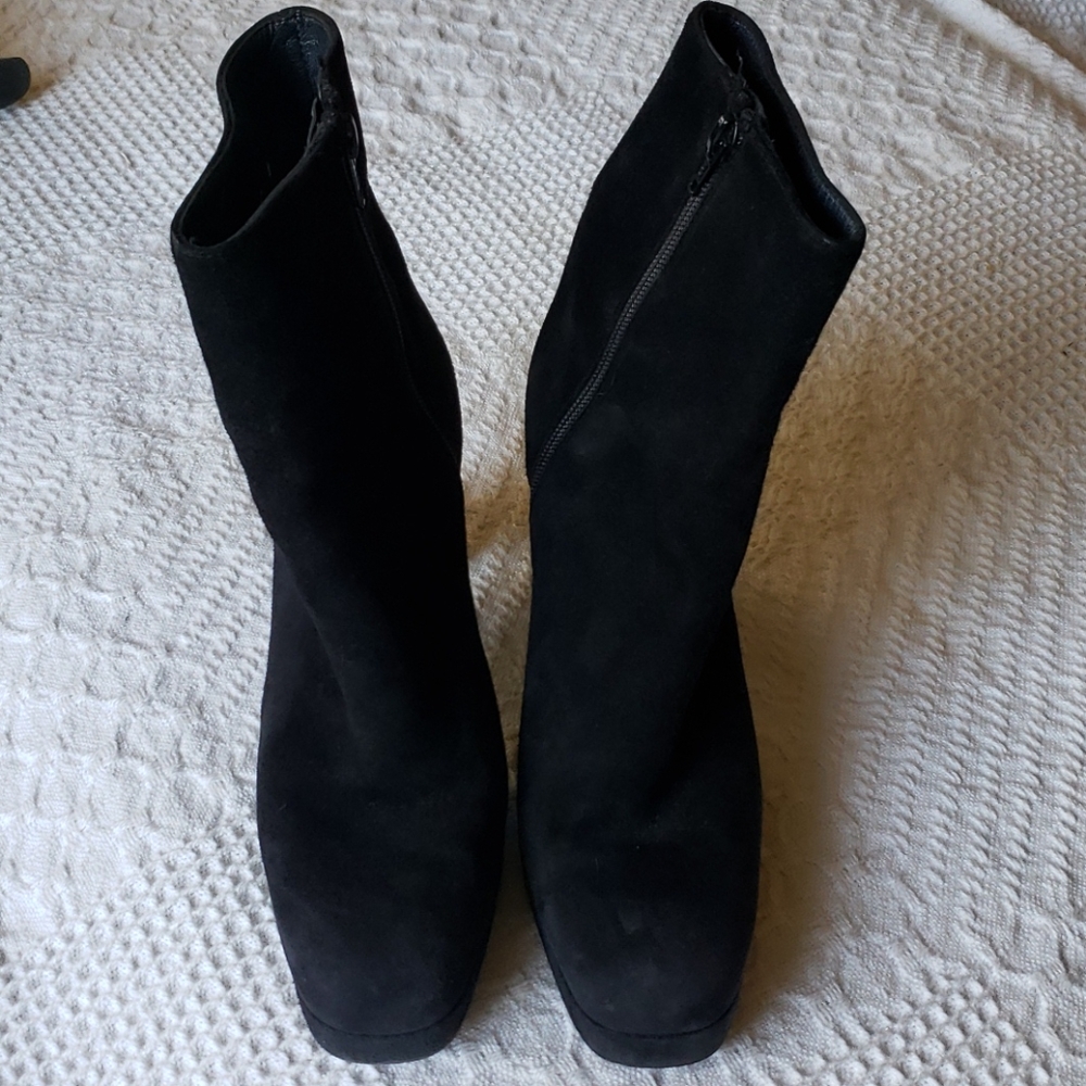 Stuart Weitzman Black Suede Ankle Boots
